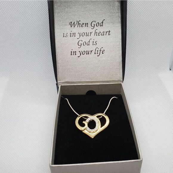 NIB God's Heart Silver & Gold Necklace - Picture 3 of 5
